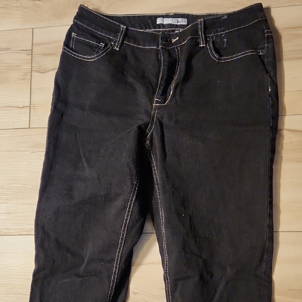 Chico's Dark Jeans with Contrast Stitching